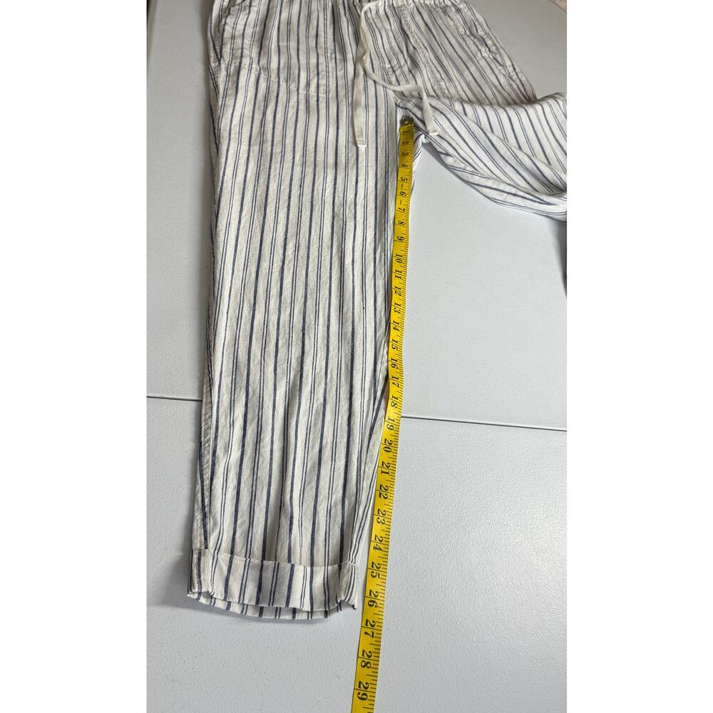 Joie Striped Linen Cotton Drawstring Pants Blue White Coastal Small - Picture 10 of 11